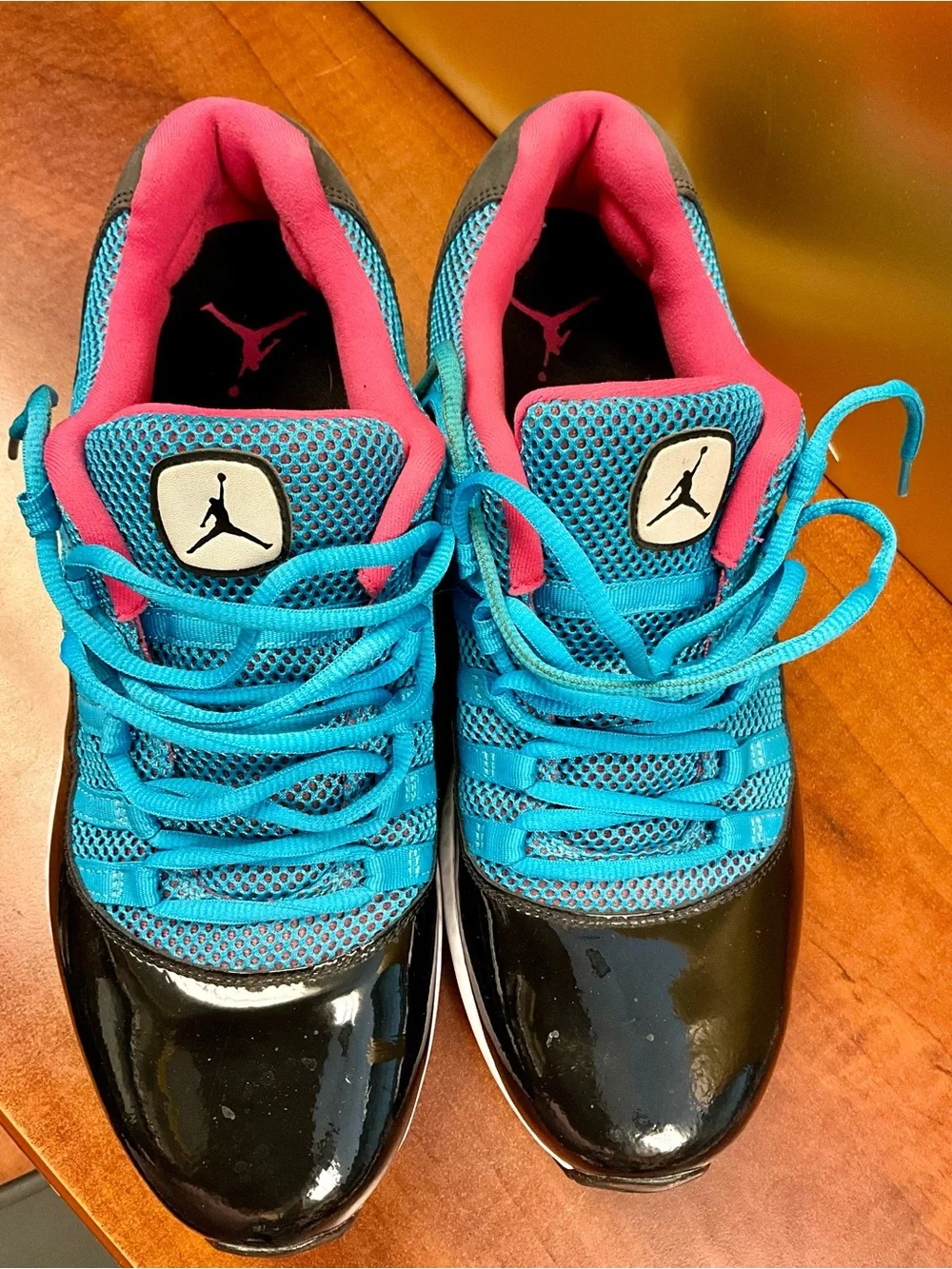 Jordan Youth Turquoise, Black & Pink Low-Top Sneakers